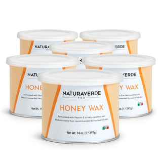 Honey Soft Strip Wax Refill by NaturaverdePro – six cans of Honey soft wax with Vitamin E