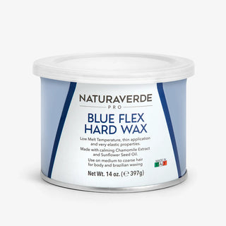 1. Blue Flex Hard Wax can by NaturaverdePro – elastic no-strip hard wax for Brazilian and body waxing

