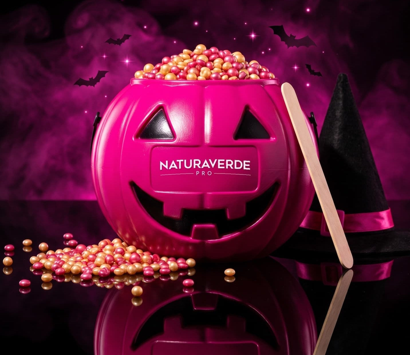 Pink pumpkin full of NaturaverdePro hard wax beads